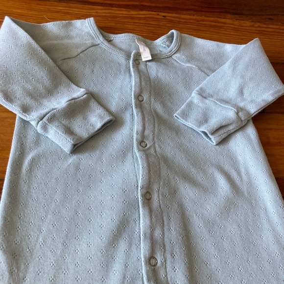 Quincy Mae sage green knit closure pj - Picture 1 of 5